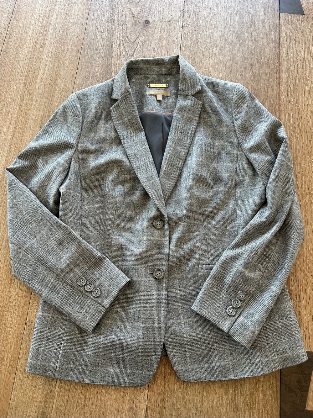 Talbots Wool Blend Plaid Blazer size 10 NWOT